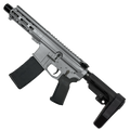 AR15 .223/556 Custom SBA3 Braced Billet Pistol 5" Barrel- Tungsten Gray