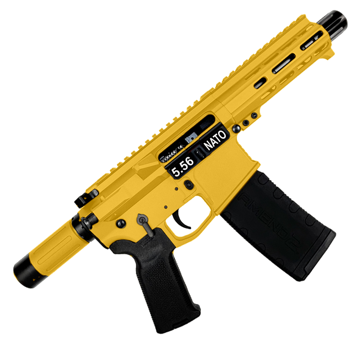 AR15 .223/556 "MINI MICRO" Custom Billet Pistol w/ 5" Barrel - Gold