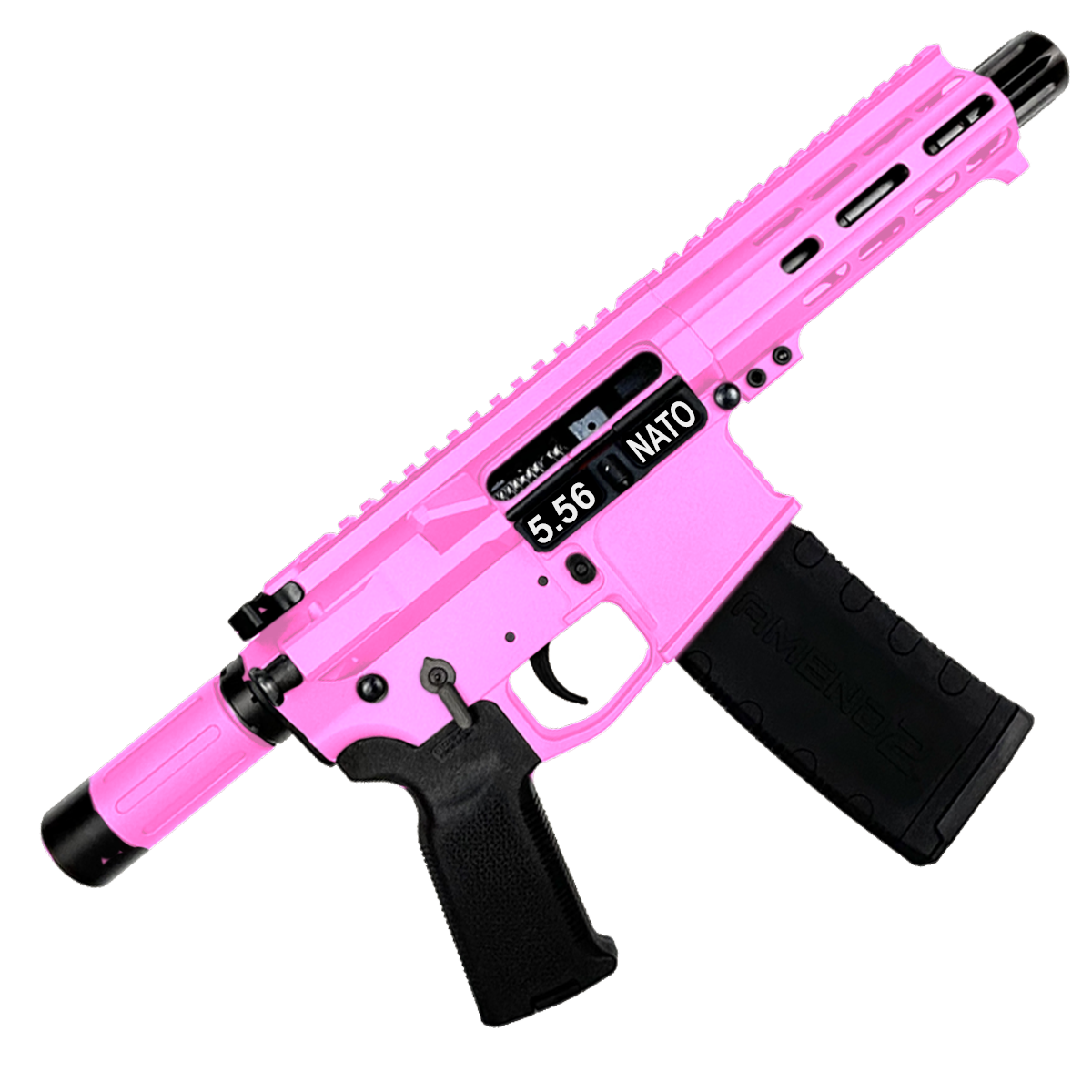 AR15 .223/556 "MINI MICRO" Custom Billet Pistol w/ 5" Barrel - Sig Pink