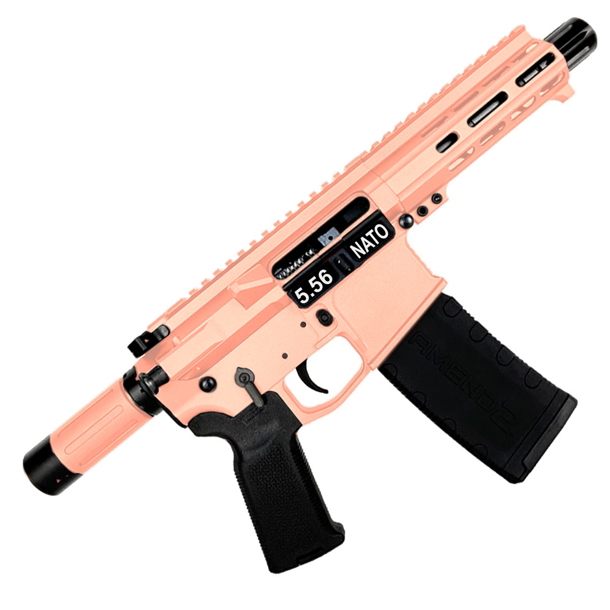 AR15 .223/556 "MINI MICRO" Custom Billet Pistol w/ 5" Barrel - Rose Gold