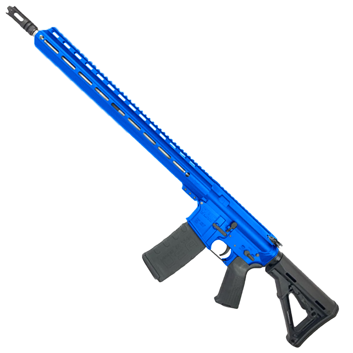 AR-15 .223 WYLDE Semi Auto .223/5.56 Rifle 18" Stainless Barrel 17" Custom MLOK Rail - Flame Blue