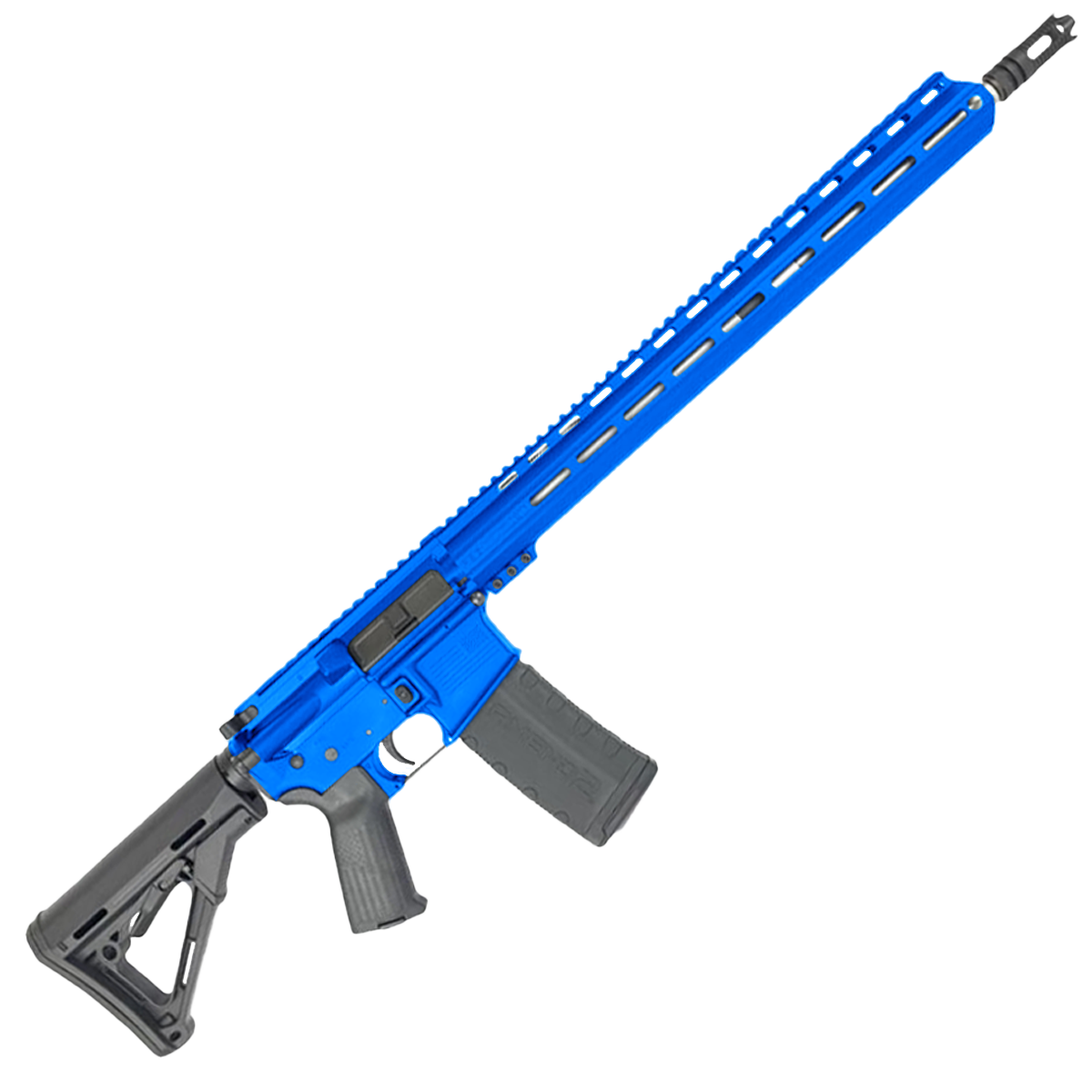 AR-15 .223 WYLDE Semi Auto .223/5.56 Rifle 18" Stainless Barrel 17" Custom MLOK Rail - Flame Blue
