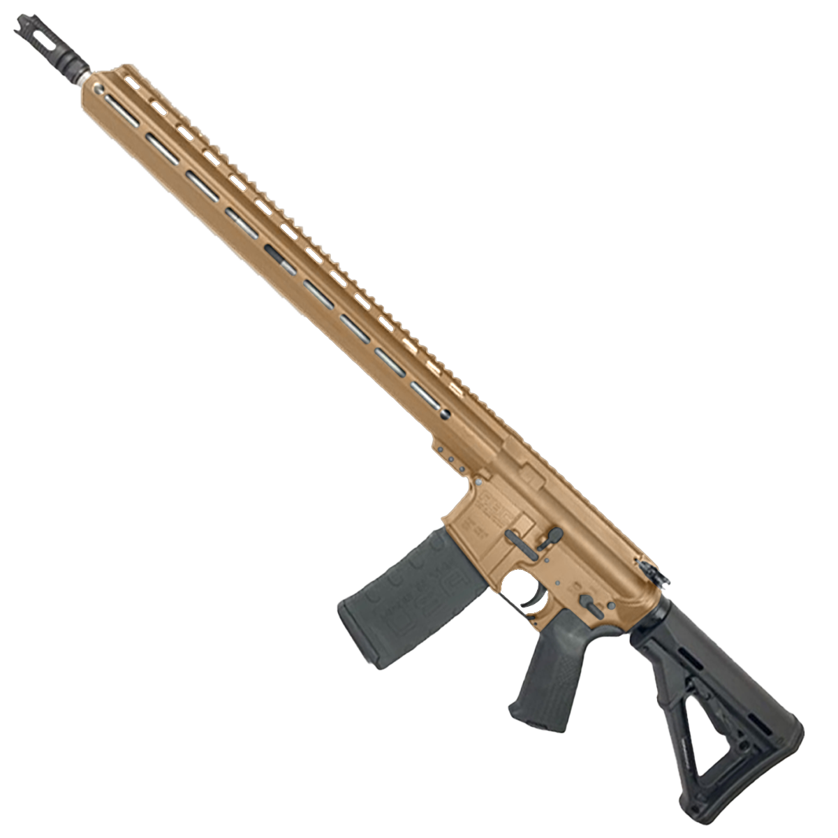 AR-15 .223 WYLDE Semi Auto .223/5.56 Rifle 18" Stainless Barrel 17" Custom MLOK Rail - Burnt Bronze