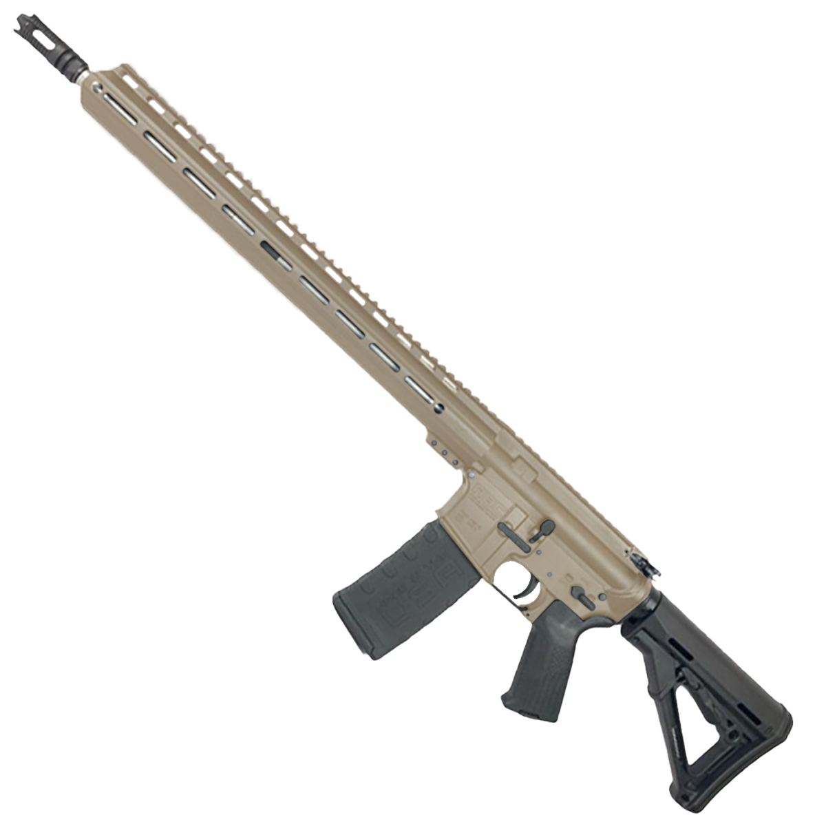 AR-15 .223 WYLDE Semi Auto .223/5.56 Rifle 18" Stainless Barrel 17" Custom MLOK Rail - Flat Dark Earth