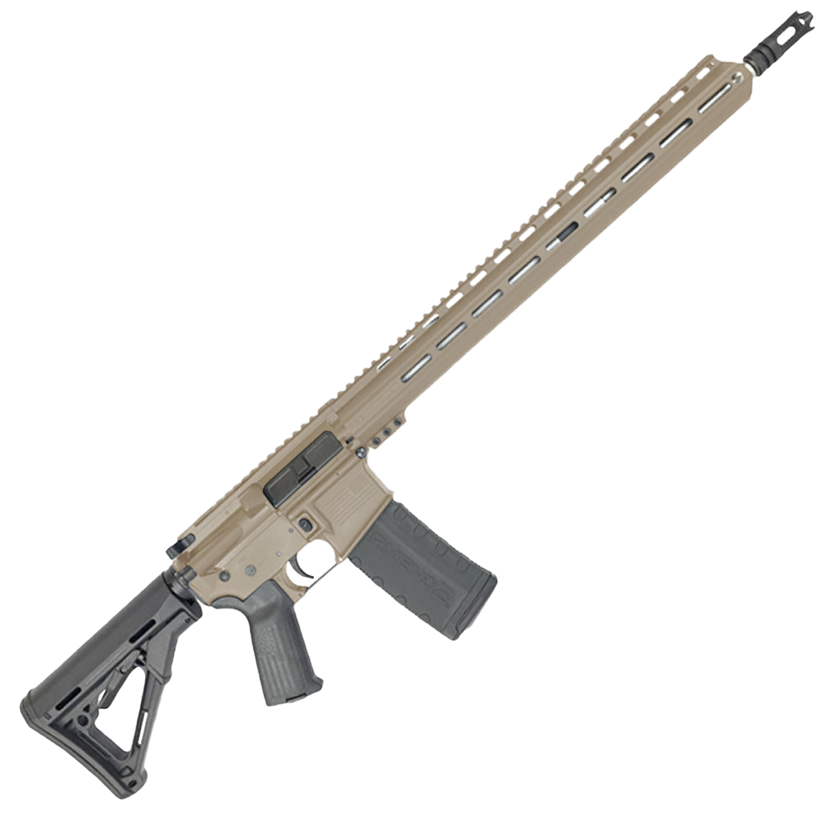 AR-15 .223 WYLDE Semi Auto .223/5.56 Rifle 18" Stainless Barrel 17" Custom MLOK Rail - Flat Dark Earth