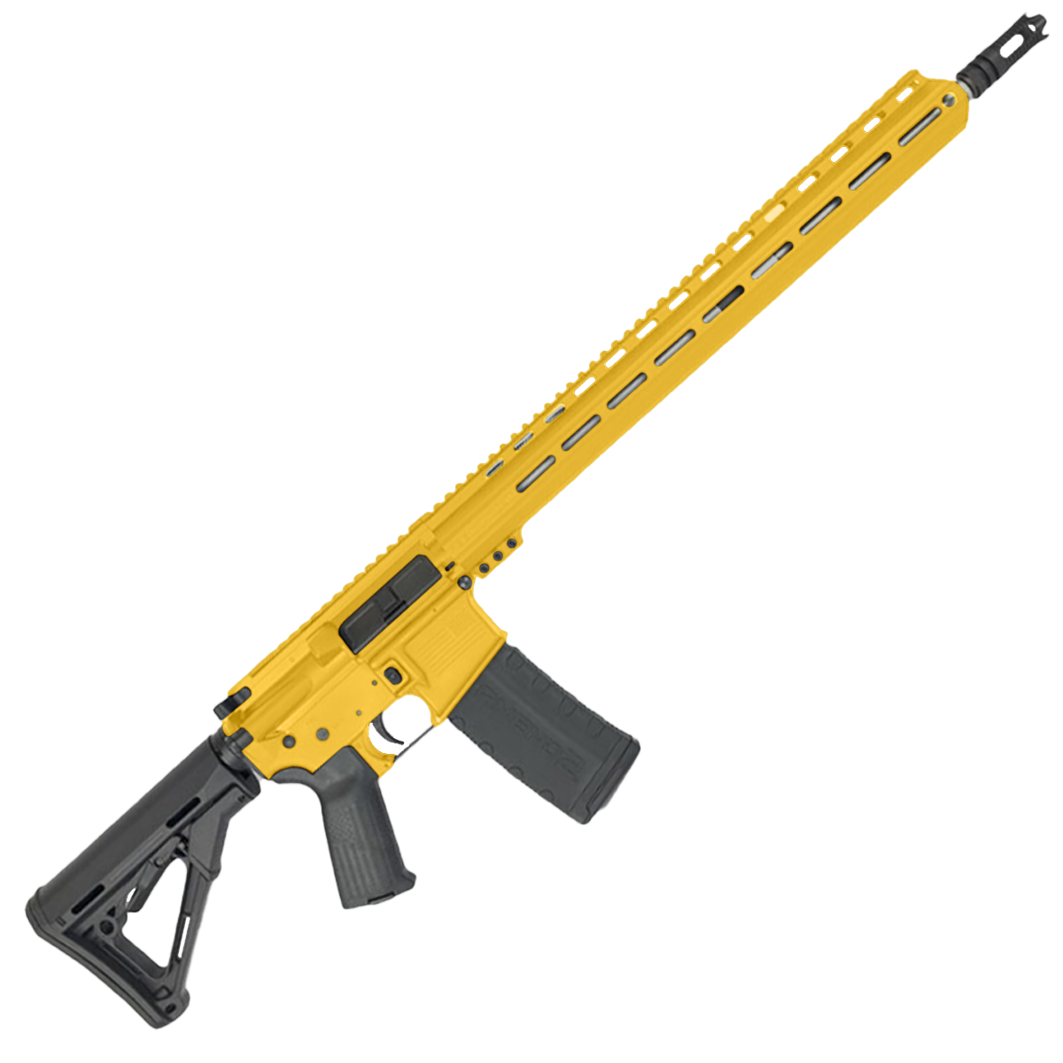 AR-15 .223 WYLDE Semi Auto .223/5.56 Rifle 18" Stainless Barrel 17" Custom MLOK Rail - Gold