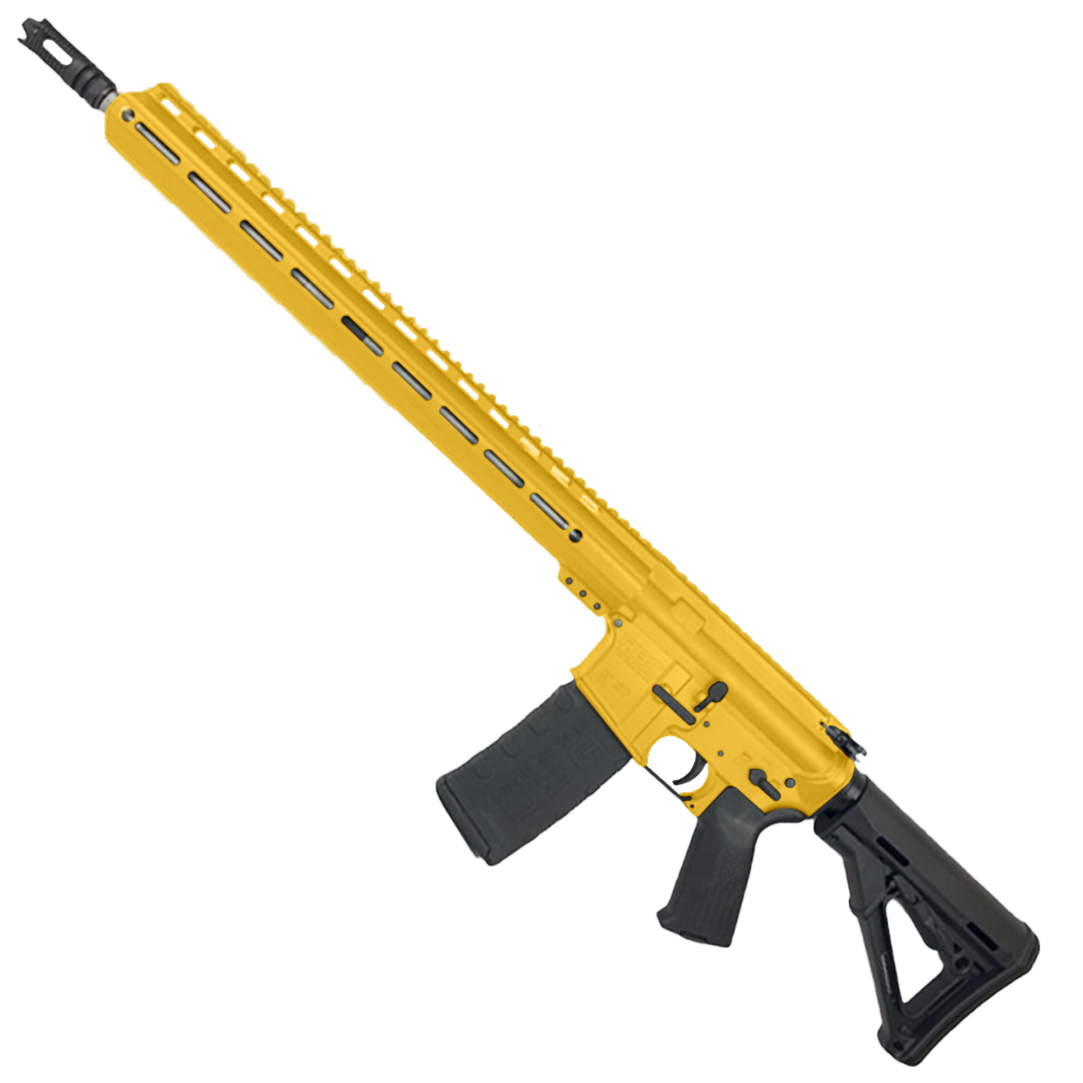 AR-15 .223 WYLDE Semi Auto .223/5.56 Rifle 18" Stainless Barrel 17" Custom MLOK Rail - Gold