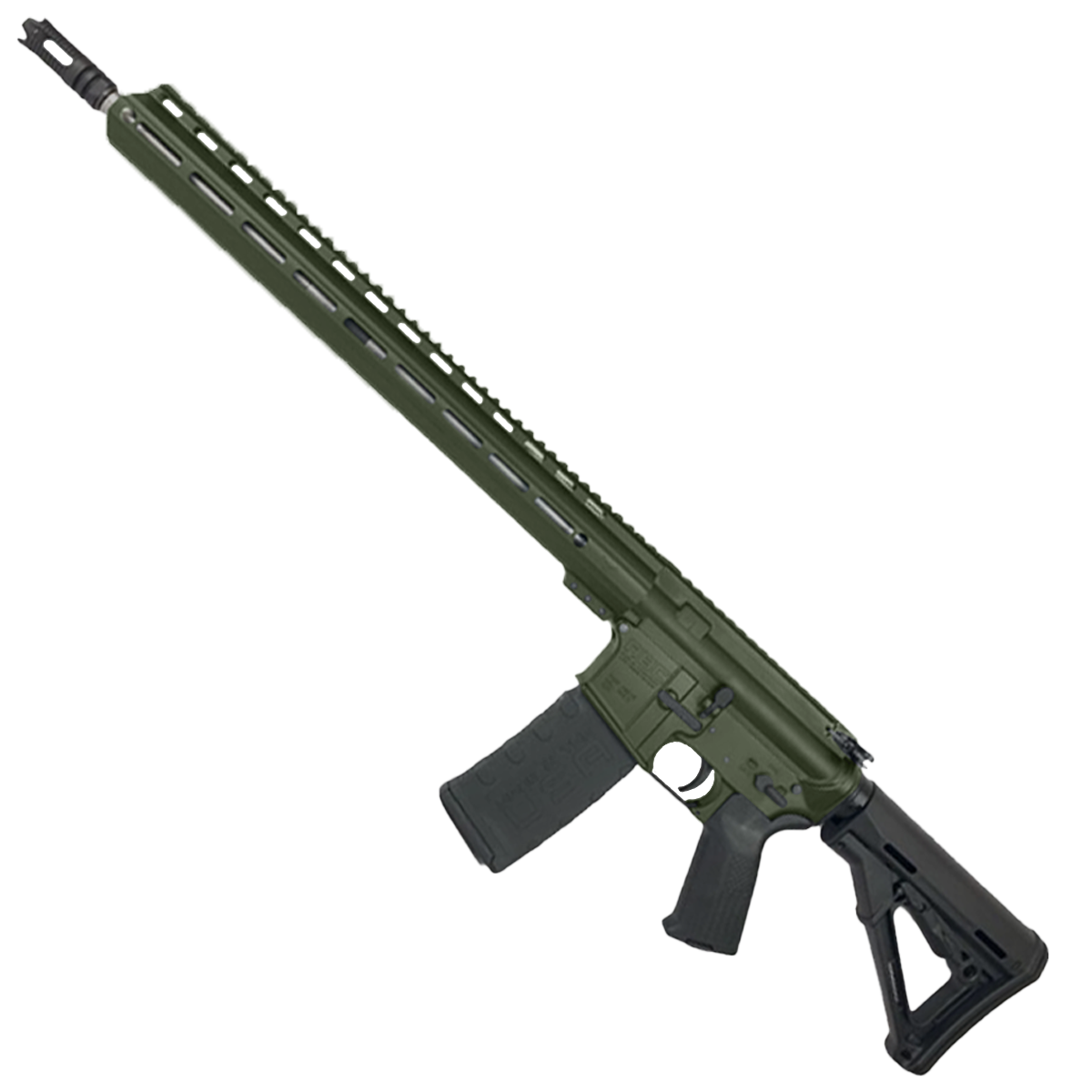 AR-15 .223 WYLDE Semi Auto .223/5.56 Rifle 18" Stainless Barrel 17" Custom MLOK Rail - Olive Drab Green