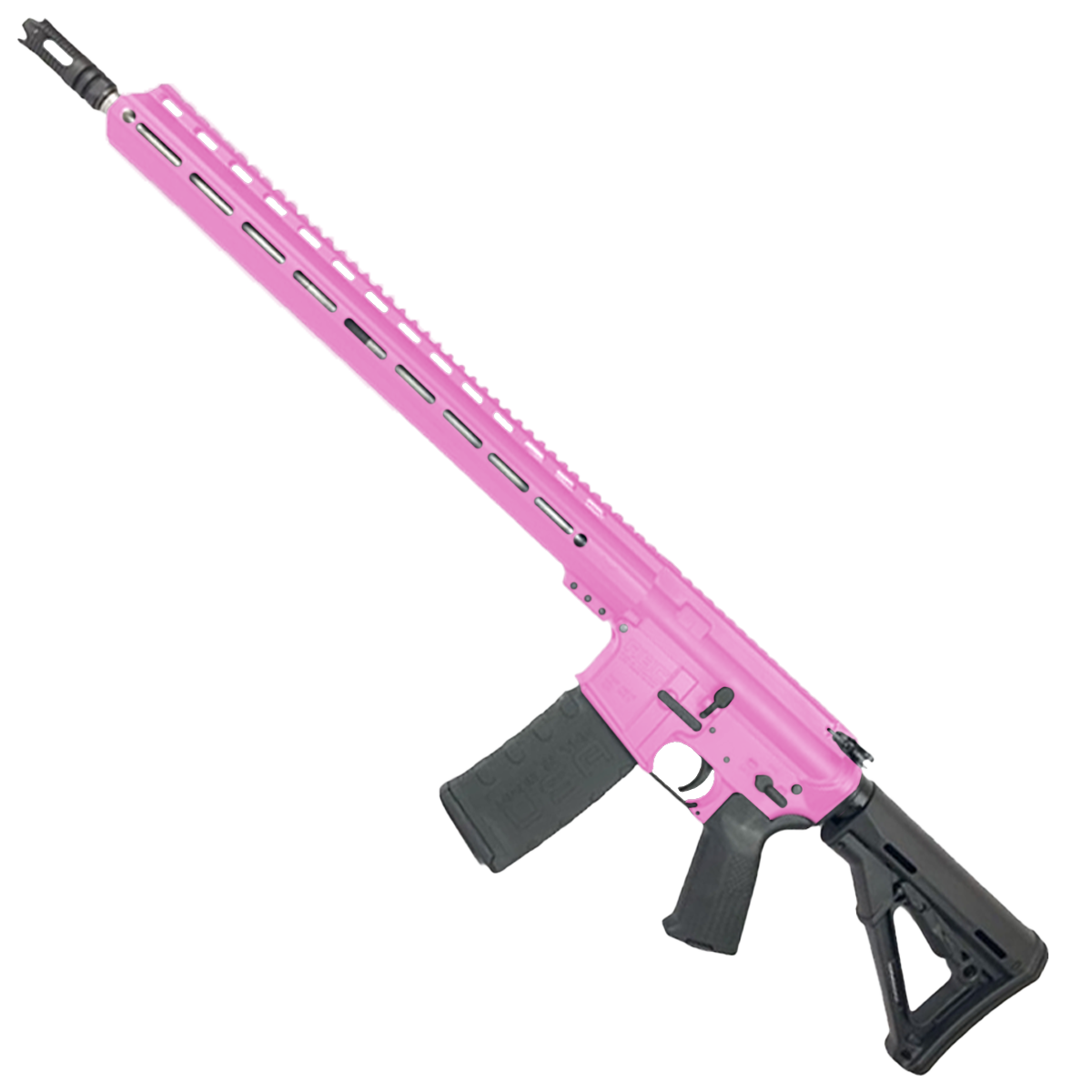 AR-15 .223 WYLDE Semi Auto .223/5.56 Rifle 18" Stainless Barrel 17" Custom MLOK Rail - Sig Pink