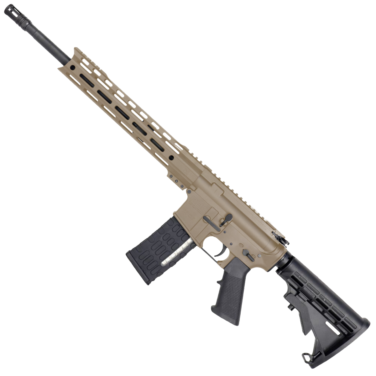 AR-15 Semi Auto .300 AAC Blackout Rifle 16" Nitride 1:8 Barrel M4 Stock 12" Custom Hybrid Slim MLOK - Flat Dark Earth