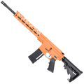AR-15 Semi Auto .300 AAC Blackout Rifle 16" Nitride 1:8 Barrel M4 Stock 12" Custom Hybrid Slim MLOK - Tequila Sunrise Orange