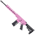 AR-15 Semi Auto .300 AAC Blackout Rifle 16" Nitride 1:8 Barrel M4 Stock 12" Custom Hybrid Slim MLOK - Sig Pink