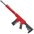 AR-15 Semi Auto .300 AAC Blackout Rifle 16" Nitride 1:8 Barrel M4 Stock 12" Custom Hybrid Slim MLOK - Red