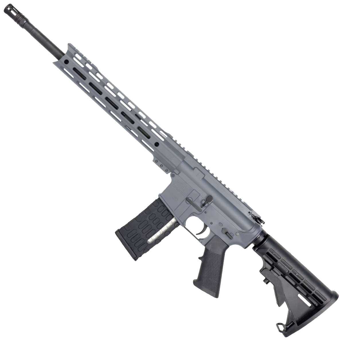 AR-15 Semi Auto .300 AAC Blackout Rifle 16" Nitride 1:8 Barrel M4 Stock 12" Custom Hybrid Slim MLOK - Sniper Gray