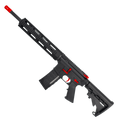 AR-15 Two-Tone Semi Auto .300 AAC Blackout Rifle 16" Barrel M4 Stock 12" Quad Rail Handguard - Black and Red