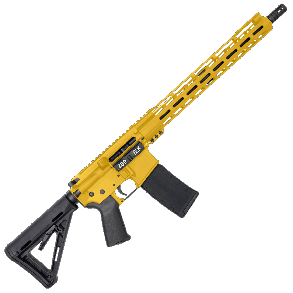AR-15 .300 AAC Blackout Rifle 16" 1:8 Nitride Barrel 15" Hybrid MLOK Handguard MOE- Gold