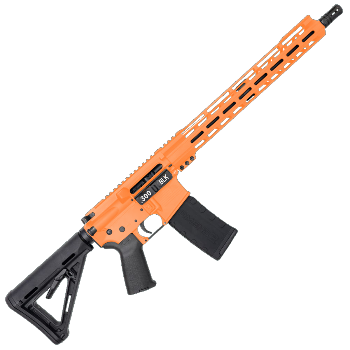 AR-15 .300 AAC Blackout Rifle 16" 1:8 Nitride Barrel 15" Hybrid MLOK Handguard MOE- Tequila Sunrise Orange