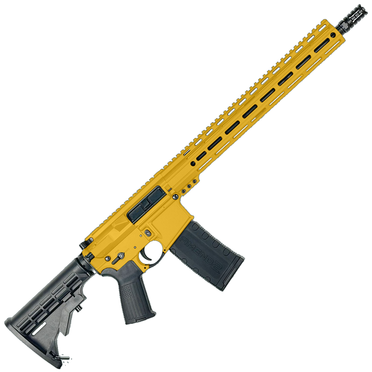 AR-15 .300 Blackout Rifle 16" Barrel 15" MLOK Handguard M4 Stock - Gold