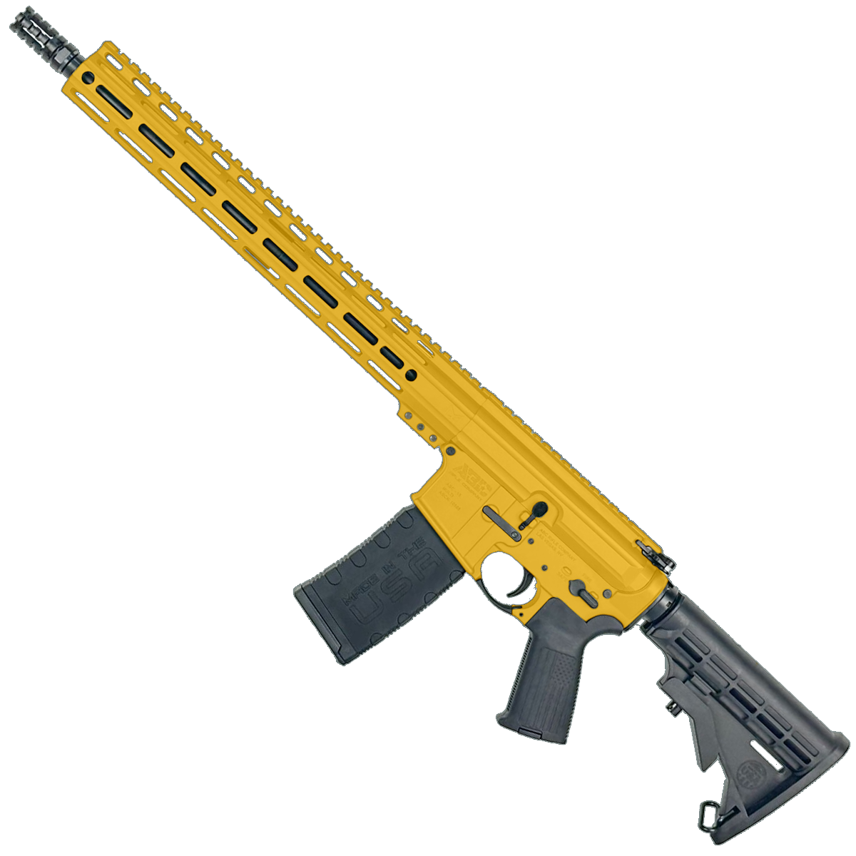 AR-15 .300 Blackout Rifle 16" Barrel 15" MLOK Handguard M4 Stock - Gold