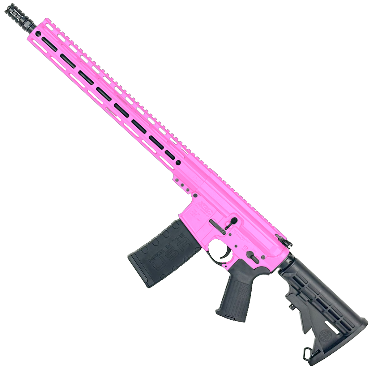 AR-15 .300 Blackout Rifle 16" Barrel 15" MLOK Handguard M4 Stock - Sig Pink