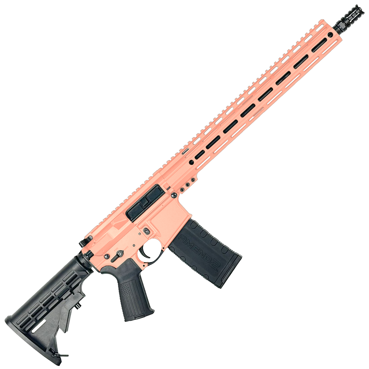 AR-15 .300 Blackout Rifle 16" Barrel 15" MLOK Handguard M4 Stock - Rose Gold