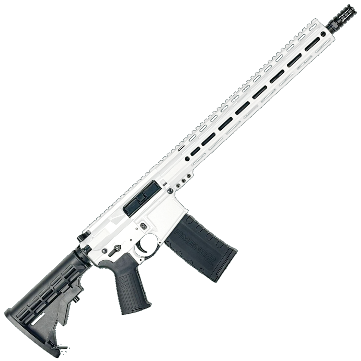 AR-15 .300 Blackout Rifle 16" Barrel 15" MLOK Handguard M4 Stock - Storm Trooper White