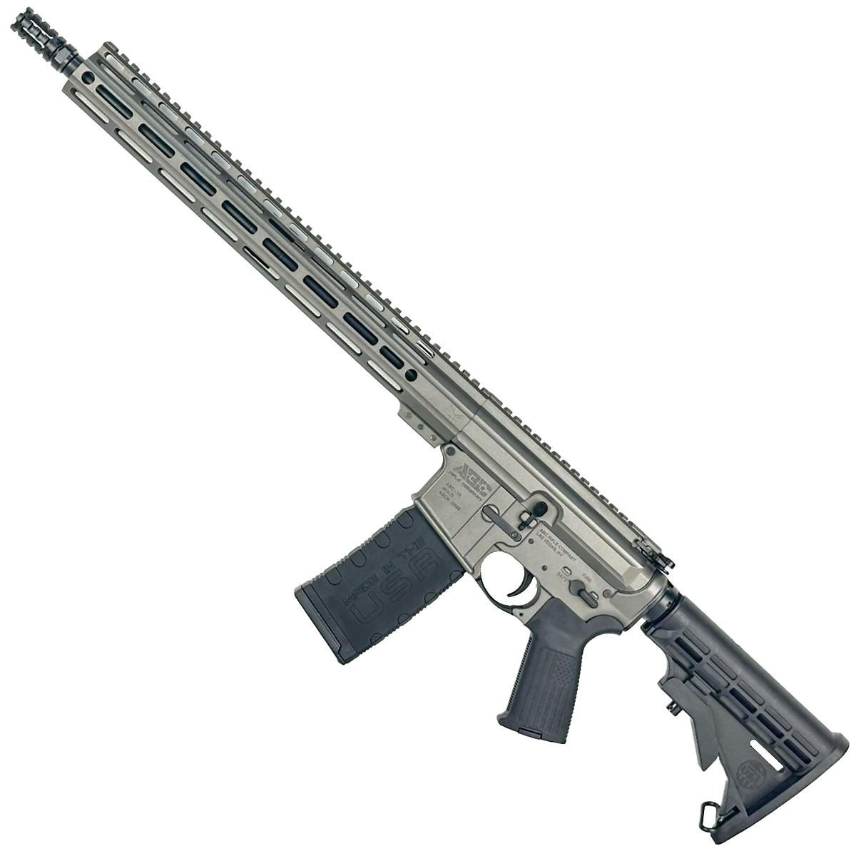 AR-15 .300 Blackout Rifle 16" Barrel 15" MLOK Handguard M4 Stock - Tungsten Gray