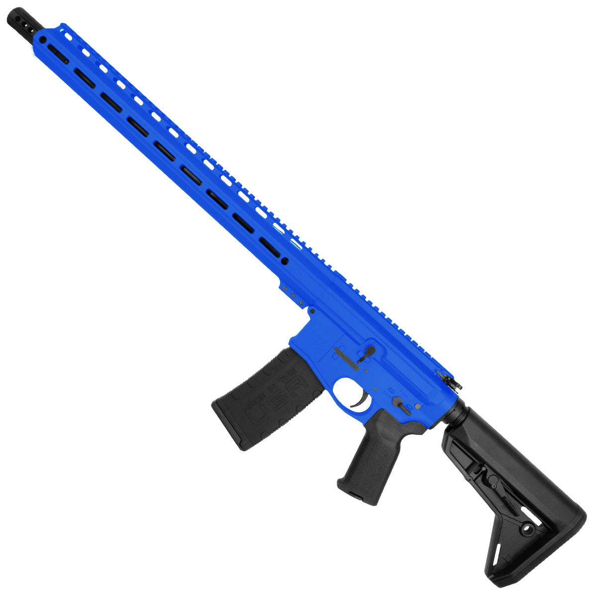 AR-15 Semi Auto 5.56 NATO Rifle 16" Barrel Billet Upper / Lower 17" M-LOK Handguard - Flame Blue