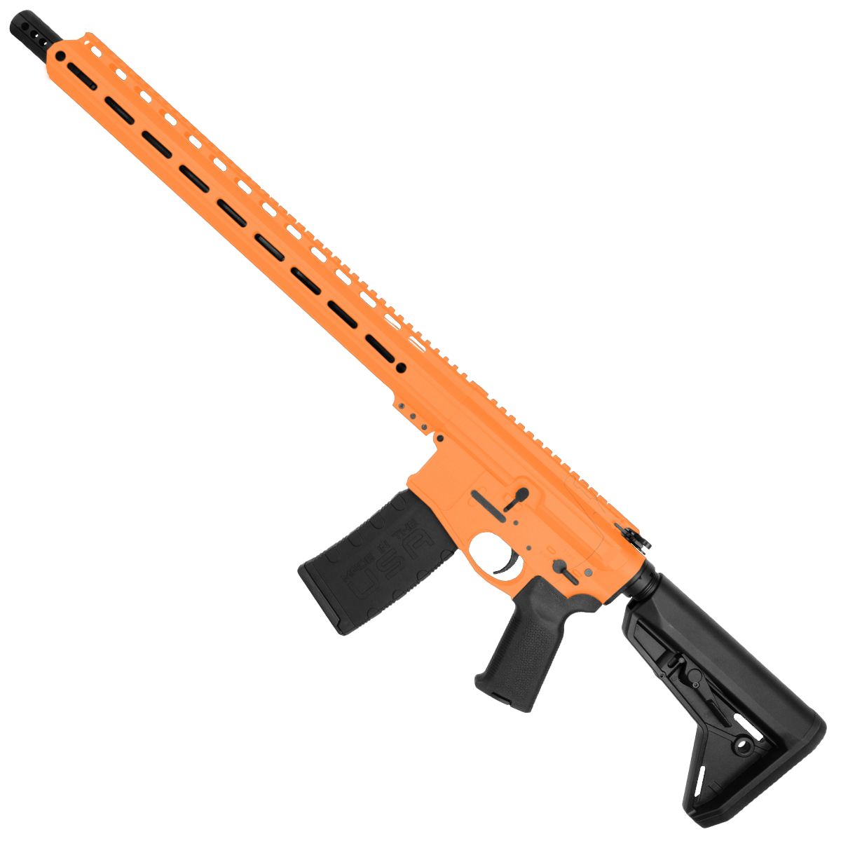AR-15 Semi Auto .300 AAC Blackout Rifle 16" Barrel Billet Upper / Lower 17" M-LOK Handguard - Tequila Sunrise Orange