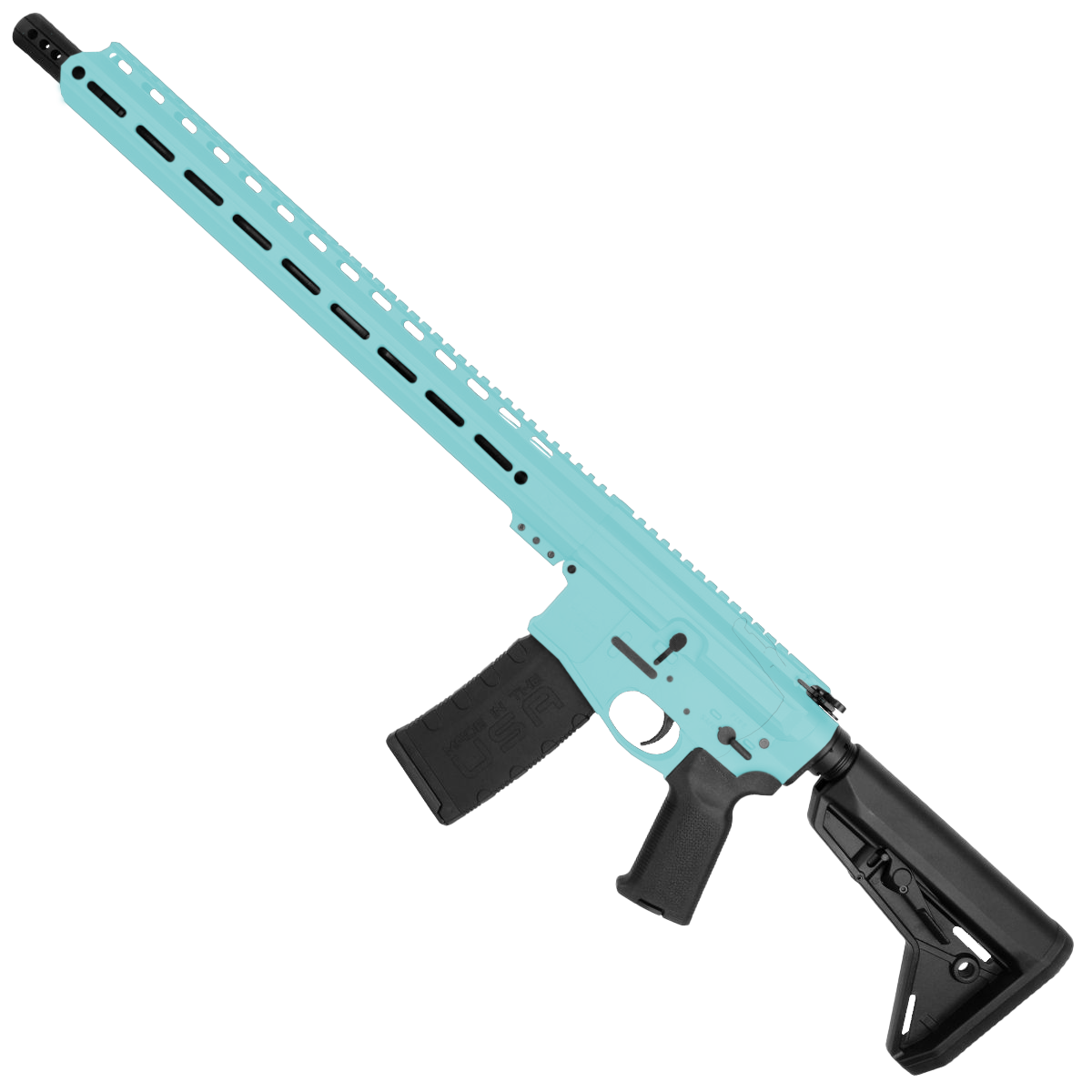 AR-15 Semi Auto 5.56 NATO Rifle 16" Barrel Billet Upper / Lower 17" M-LOK Handguard - Robins Egg Blue