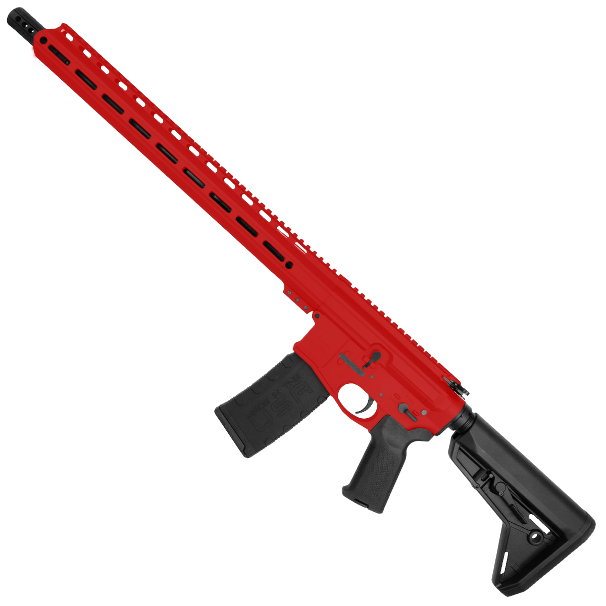 AR-15 Semi Auto .300 AAC Blackout Rifle 16" Barrel Billet Upper / Lower 17" M-LOK Handguard - Red