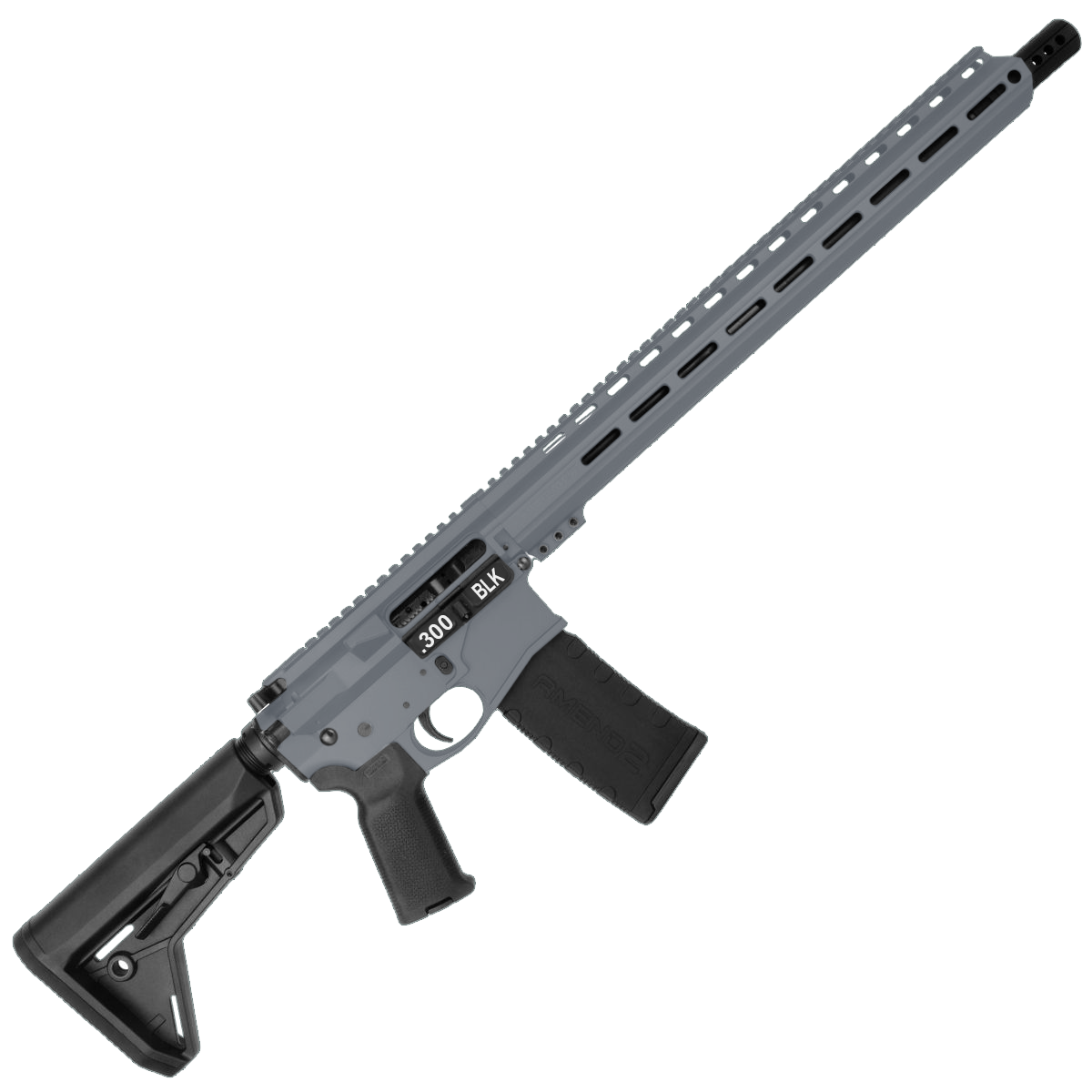 AR-15 Semi Auto .300 AAC Blackout Rifle 16" Barrel Billet Upper / Lower 17" M-LOK Handguard - Sniper Gray