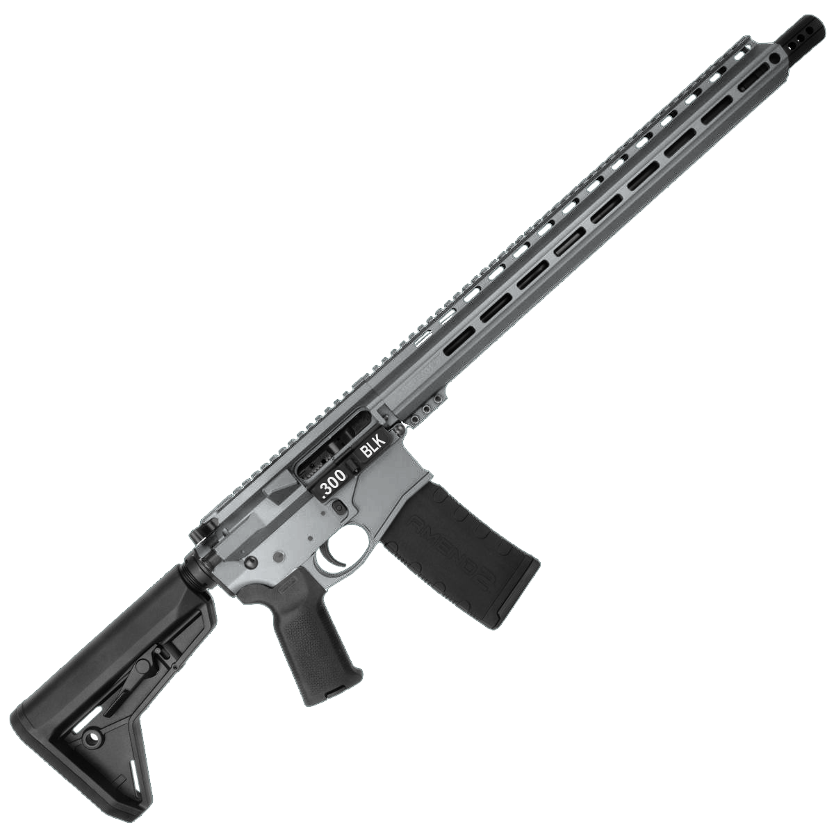 AR-15 Semi Auto .300 AAC Blackout Rifle 16" Barrel Billet Upper / Lower 17" M-LOK Handguard - Tungsten Gray