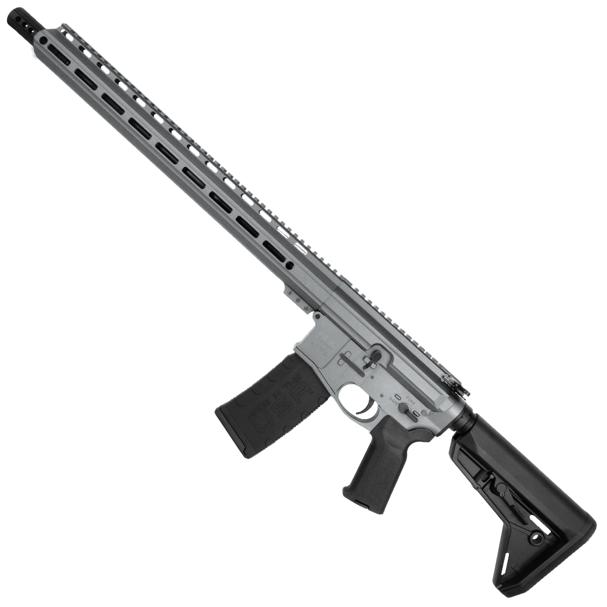 AR-15 Semi Auto .300 AAC Blackout Rifle 16" Barrel Billet Upper / Lower 17" M-LOK Handguard - Tungsten Gray