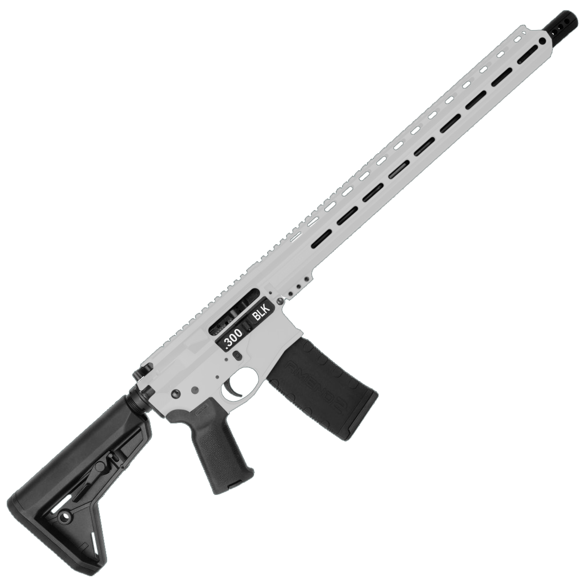 AR-15 Semi Auto .300 AAC Blackout Rifle 16" Barrel Billet Upper / Lower 17" M-LOK Handguard - White