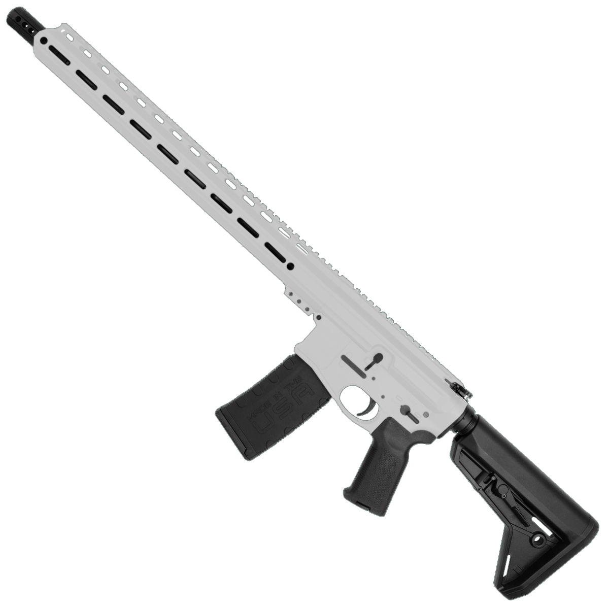 AR-15 Semi Auto .300 AAC Blackout Rifle 16" Barrel Billet Upper / Lower 17" M-LOK Handguard - White