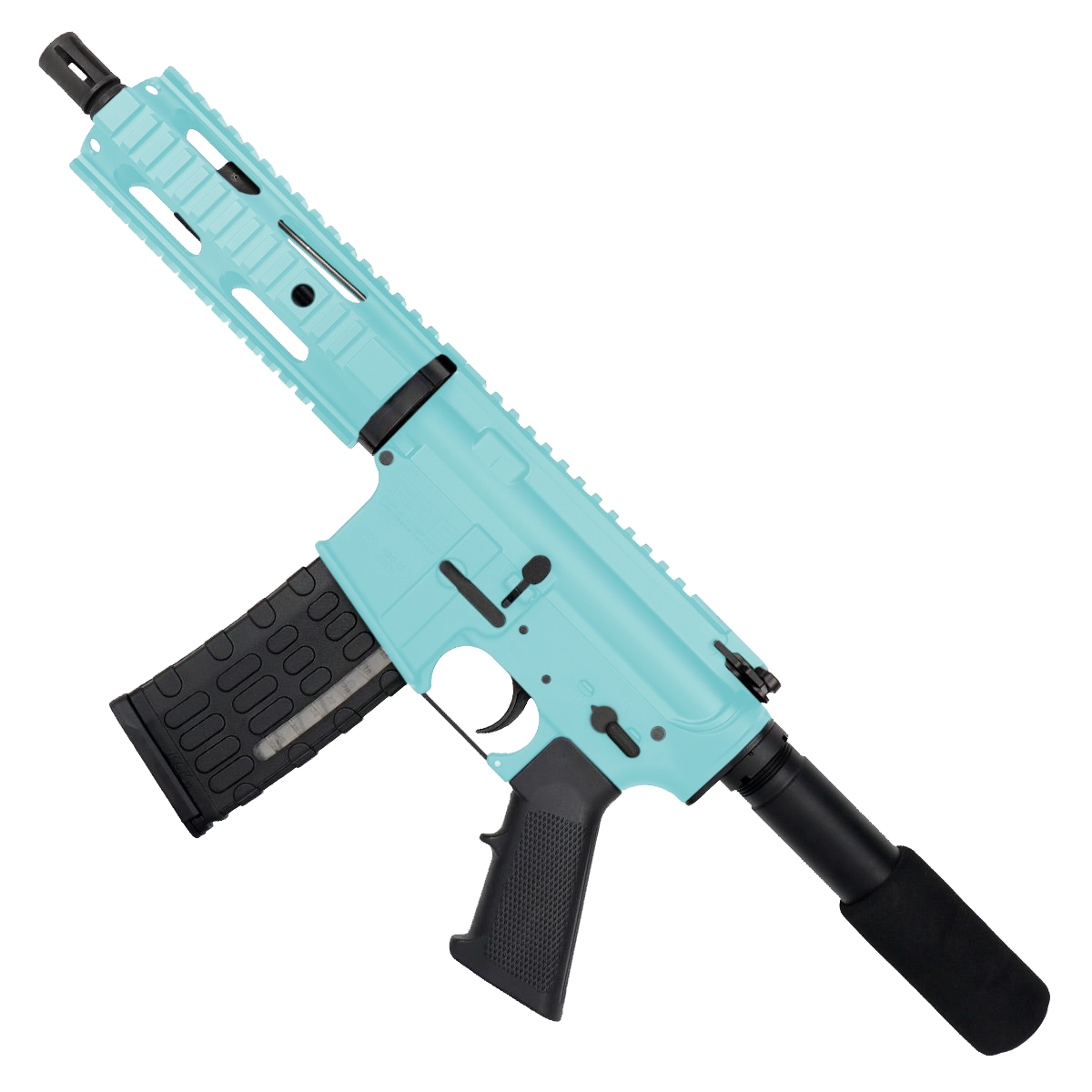 AR-15 Semi Auto .300 Blackout Tactical Pistol 7.5" Barrel 7" Quad Rail- Robins Egg Blue