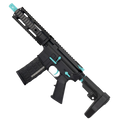 AR-15 Two-Tone Semi Auto .300 Blackout Tactical Pistol 7.5" Barrel 7" Quad Rail - Black and Robins Egg Blue
