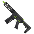 AR-15 Two-Tone Semi Auto .300 Blackout Tactical Pistol 7.5" Barrel 7" Quad Rail - Black and Zombie Green