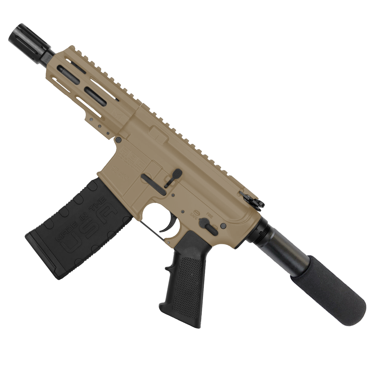 AR15 Micro .300 Blackout Pistol 5" Barrel 4" M-Lok Handguard- Magpul FDE