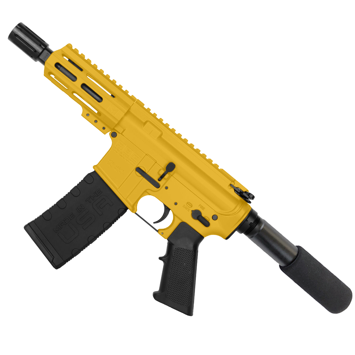 AR15 Micro .300 Blackout Pistol 5" Barrel 4" M-Lok Handguard- Gold