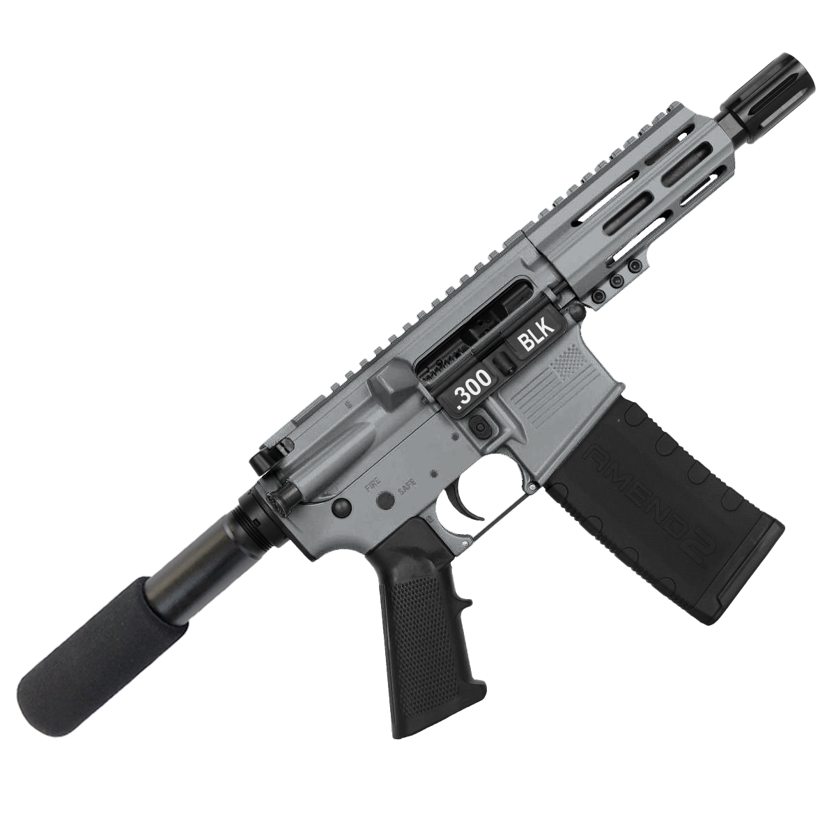 AR15 Micro .300 Blackout Pistol 5" Barrel 4" M-Lok Handguard- Tungsten