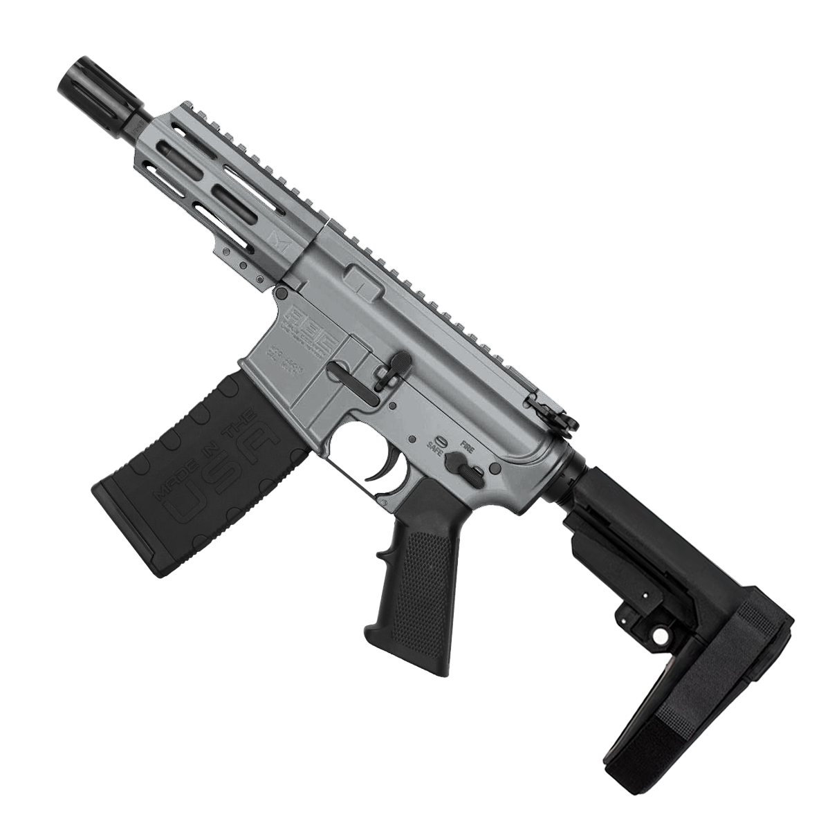 AR15 Micro .300 Blackout Pistol 5" Barrel 4" M-Lok Handguard- Tungsten