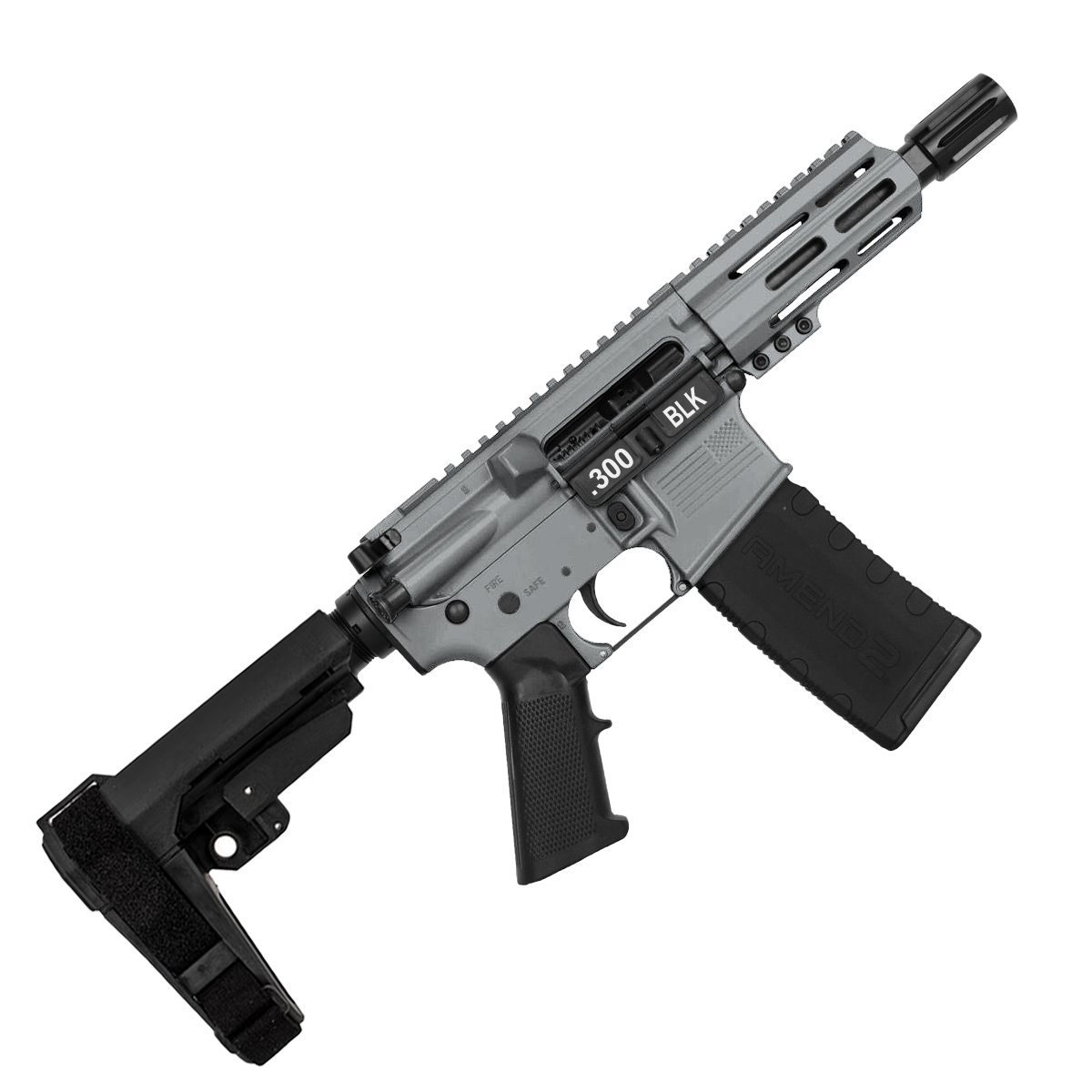 AR15 Micro .300 Blackout Pistol 5" Barrel 4" M-Lok Handguard- Tungsten