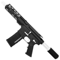 AR-15 Two-Tone Semi Auto .300 AAC Blackout Pistol 7.5" Barrel 7" Custom MLOK Handguard - Black and White
