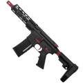 AR-15 Two-Tone Semi Auto .300 AAC Blackout Pistol 7.5" Barrel 7" Custom MLOK Handguard - Black and Cranberry Frost