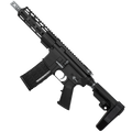AR-15 Two-Tone Semi Auto .300 AAC Blackout Pistol 7.5" Barrel 7" Custom MLOK Handguard - Black and Tungstens