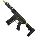 AR-15 Two-Tone Semi Auto .300 AAC Blackout Pistol 7.5" Barrel 7" Custom MLOK Handguard - Black and Zombie Green