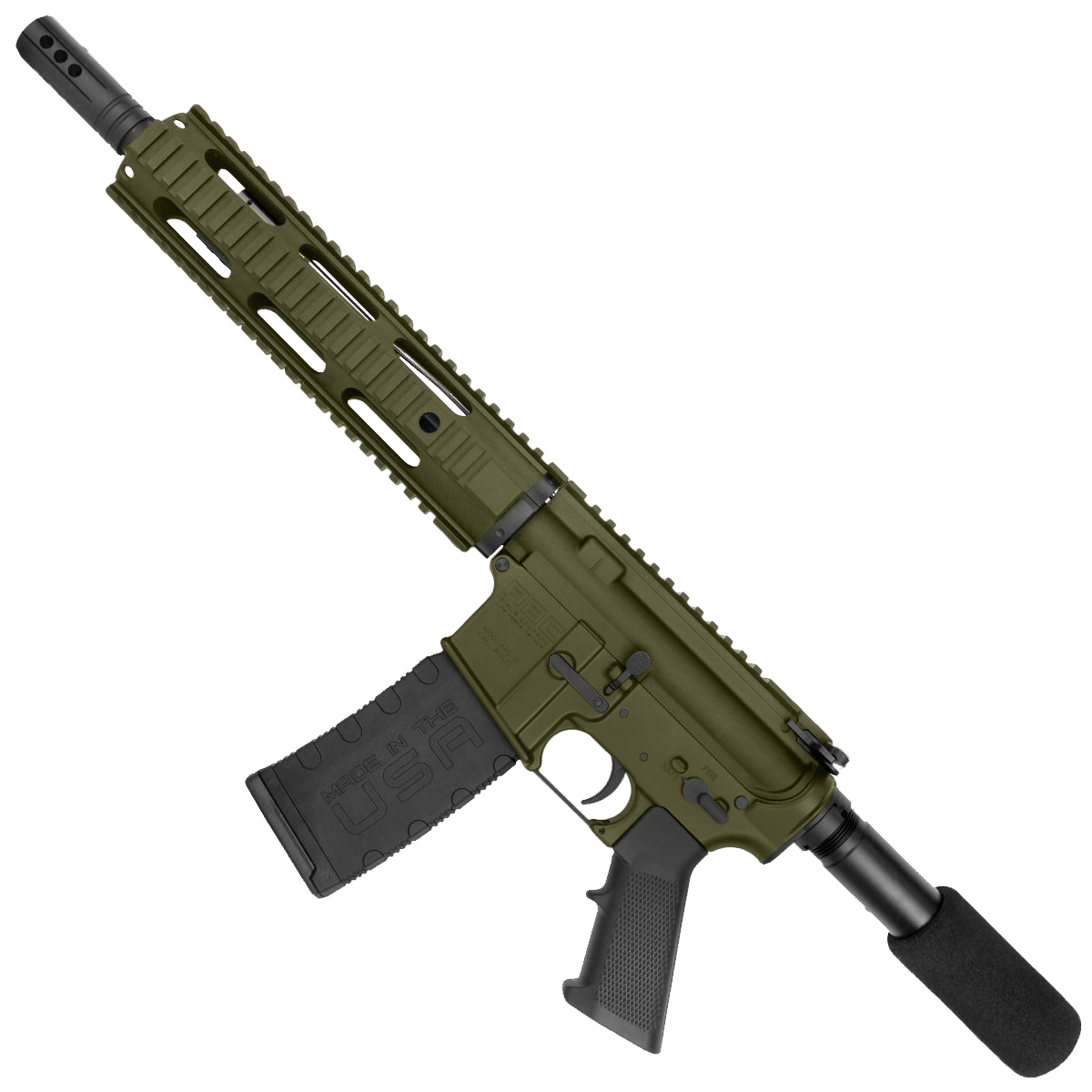 AR-15 Semi Auto .300 Blackout Pistol 10.5" Barrel Quad Rail Handguard - Magpul ODG