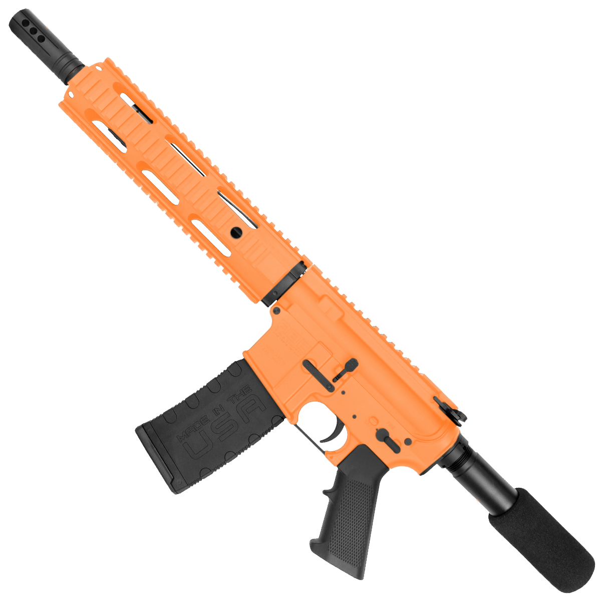 AR-15 Semi Auto .300 Blackout Pistol 10.5" Barrel Quad Rail Handguard- Tequila Sunrise Orange